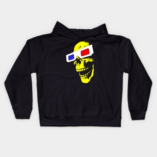 3D Skull (yellow) Kids Hoodie